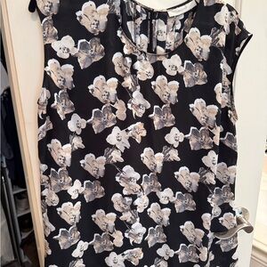 Sejour Black and White Floral Blouse